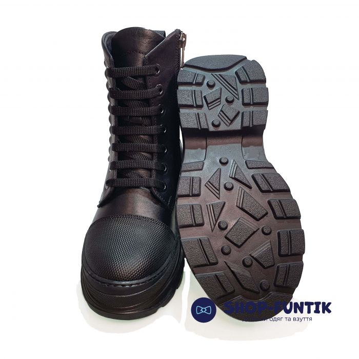 Ботинки Tunel черные с шипами 23-56-13