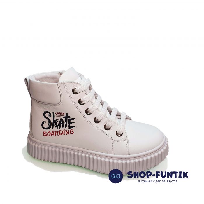 Ботинки Tunel белые на белой подошве 24-90-07