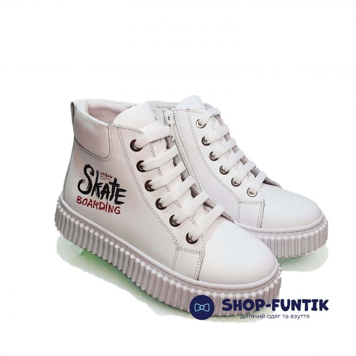 Ботинки Tunel белые на белой подошве 24-90-07