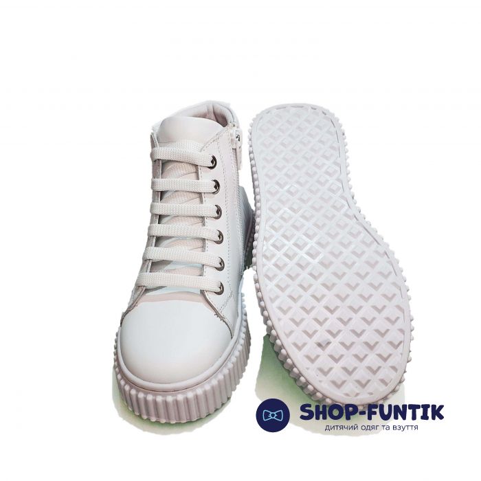 Ботинки Tunel белые на белой подошве 24-90-07