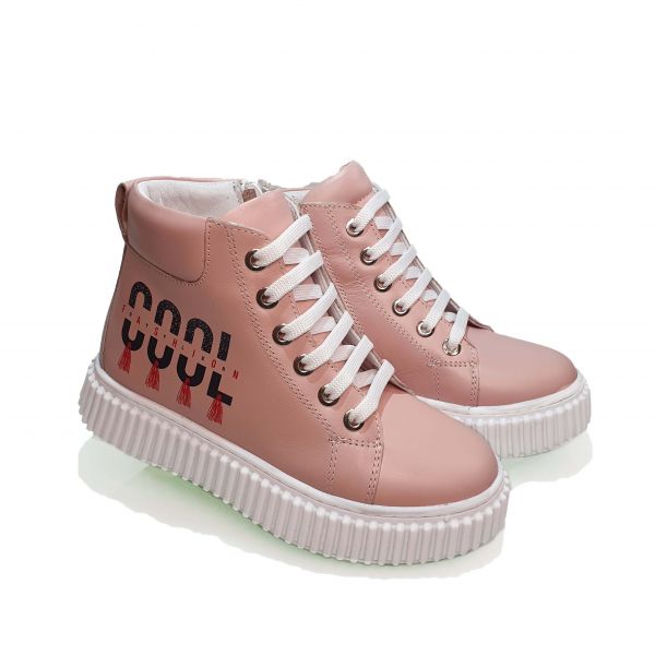 Ботинки Tunel пудровые на белой подошве 24-90-05