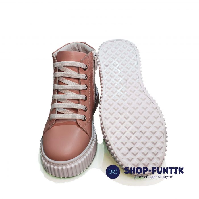 Ботинки Tunel пудровые на белой подошве 24-90-05