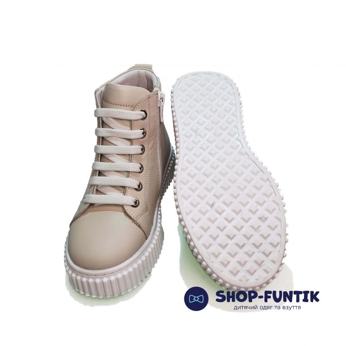 Ботинки Tunel бежевые на белой подошве 24-90-04