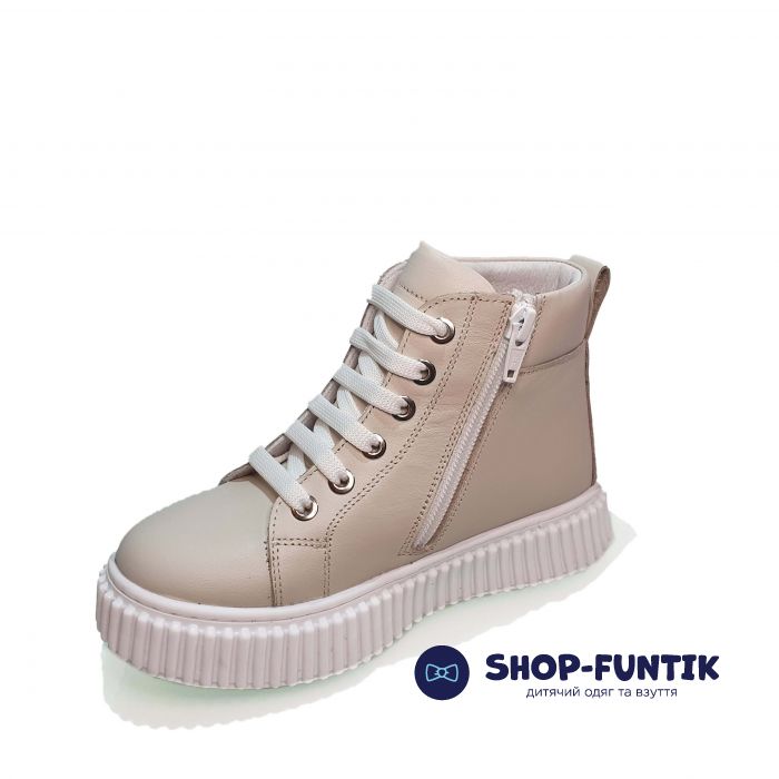 Ботинки Tunel бежевые на белой подошве 24-90-04