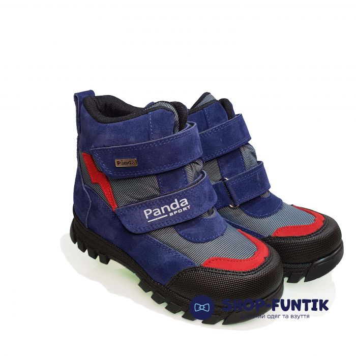 Ботинки Panda синие с серыми вставками 011