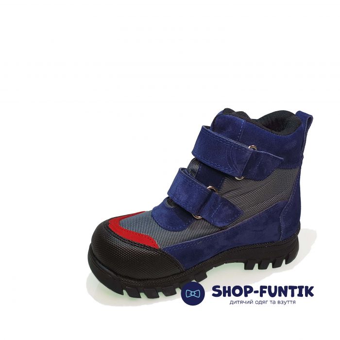Ботинки Panda синие с серыми вставками 011