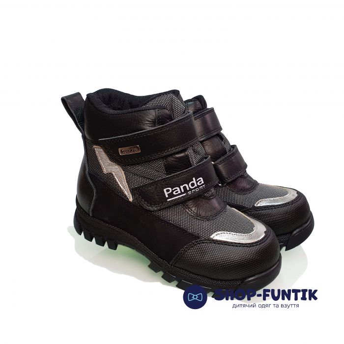 Ботинки Panda черные с серыми вставками 011.0450