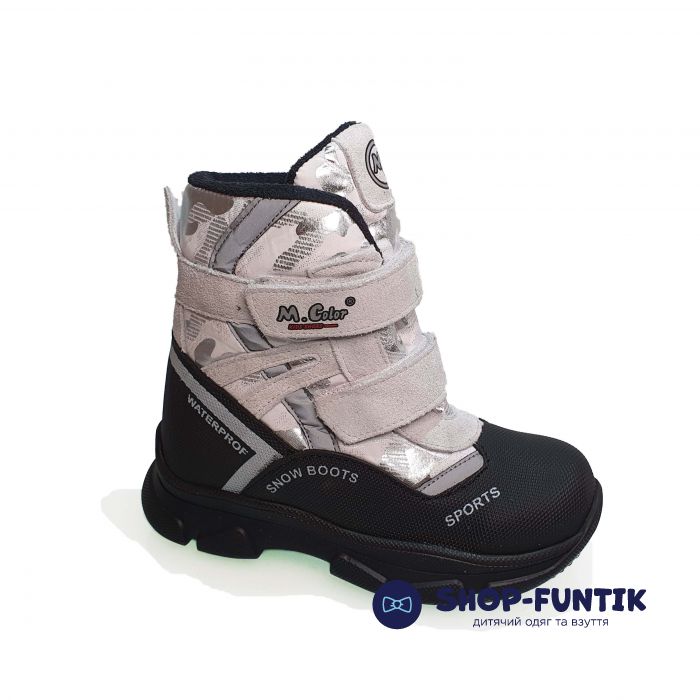 Ботинки  Minicolor белые с принтом  2542.12