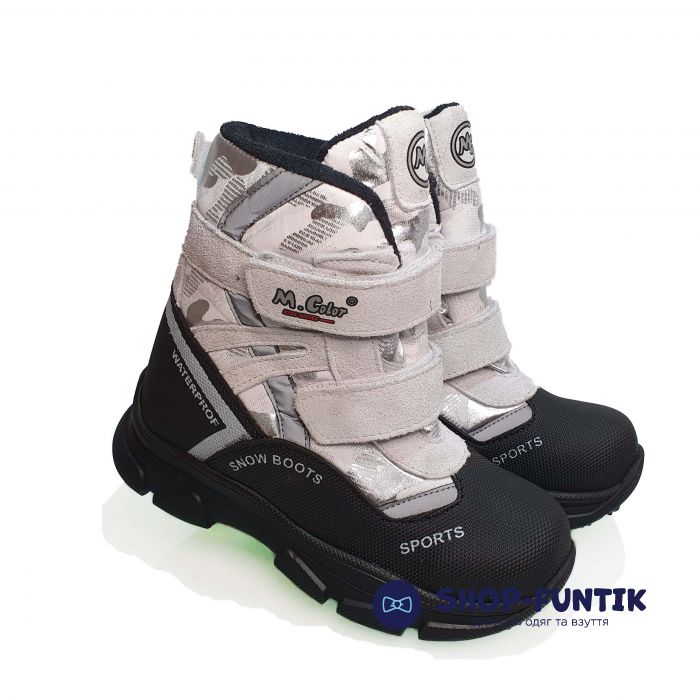 Ботинки  Minicolor белые с принтом  2542.12