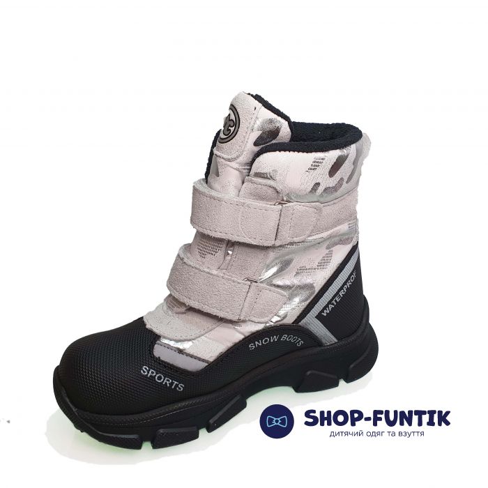 Ботинки  Minicolor белые с принтом  2542.12