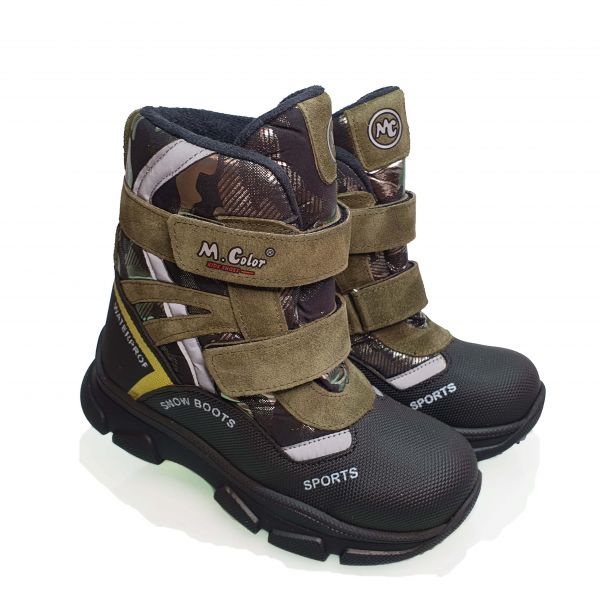 Ботинки  Minicolor оливковые с принтом 2542.14