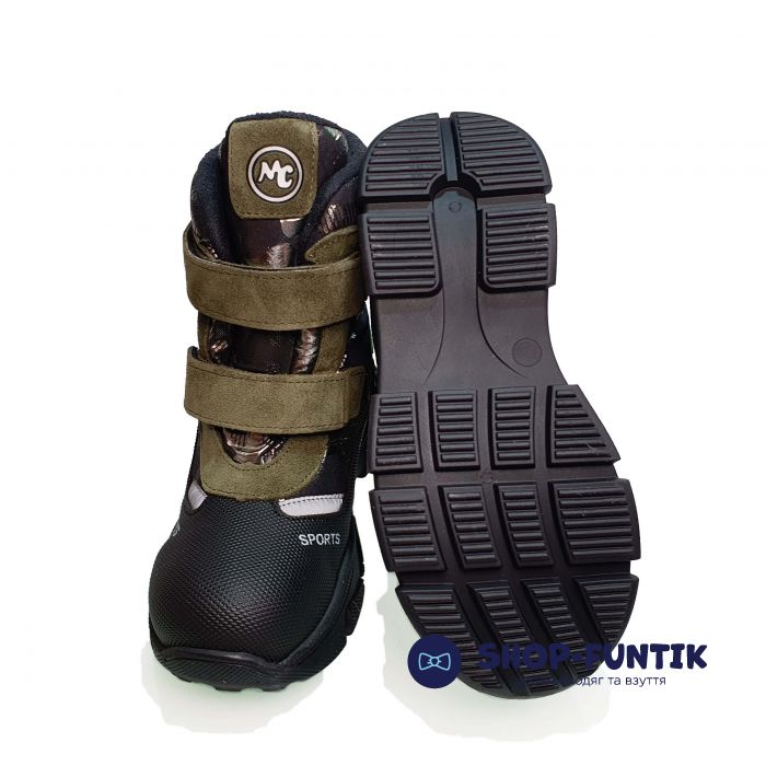 Ботинки  Minicolor оливковые с принтом 2542.14