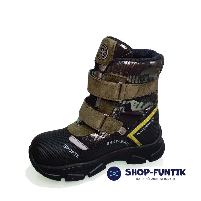 Ботинки  Minicolor оливковые с принтом 2542.14