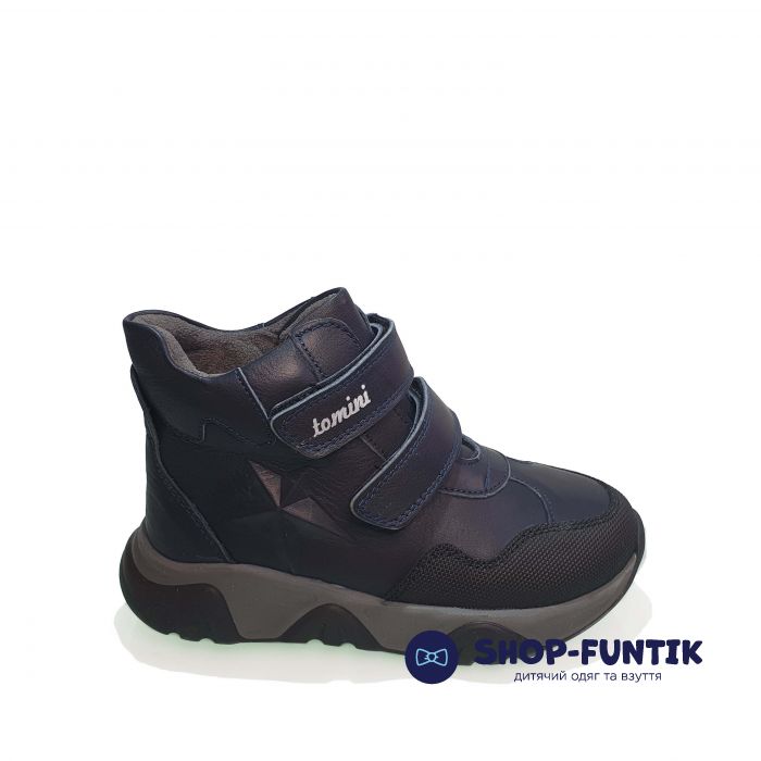 Ботинки Tomini синие на двух липучках 006.5010