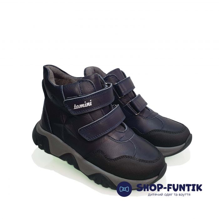 Ботинки Tomini синие на двух липучках 006.5010