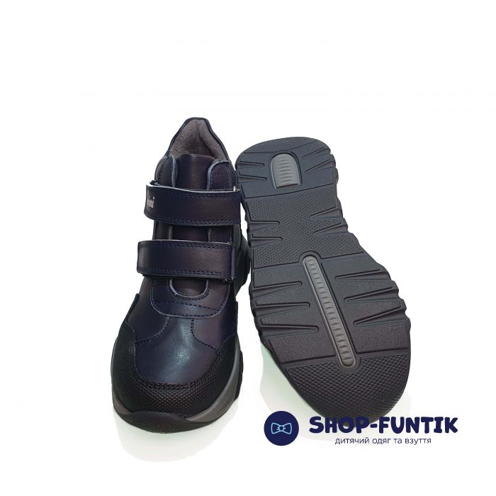 Ботинки Tomini синие на двух липучках 006.5010