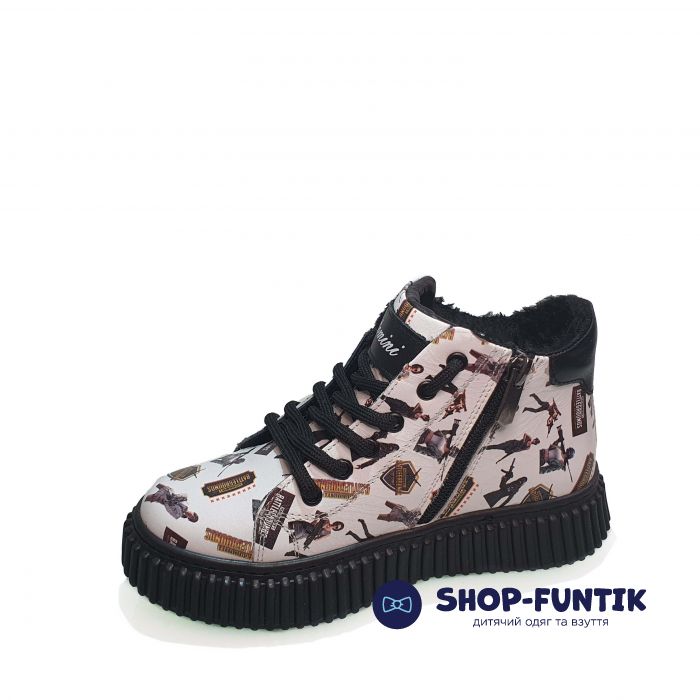 Ботинки Tomini белые с фото принтом 0610