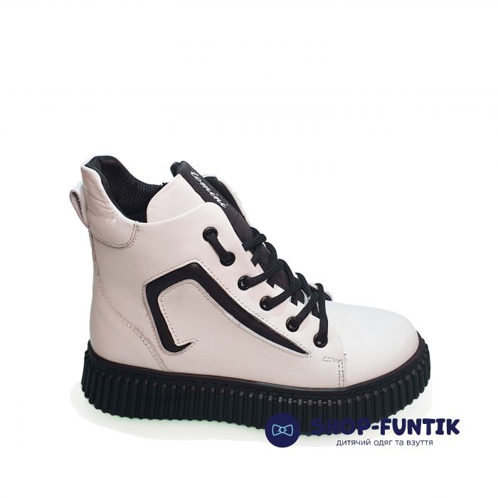 Черевики Tomini білі з чорними вставками 0622