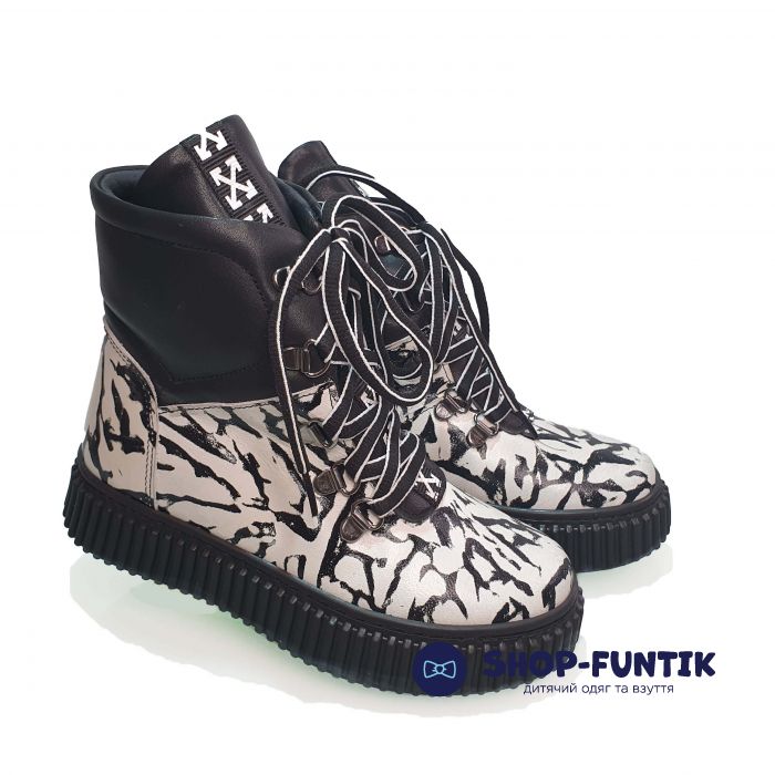 Ботинки Panda с черно-белым принтом 019.00006F