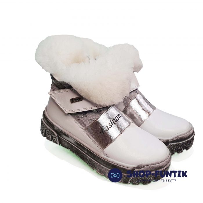 Угги Panda белые на липучке 019.1081F