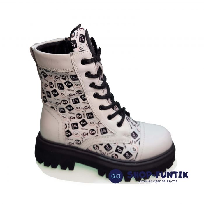 Ботинки Tomini белые с принтом TikTok 0625