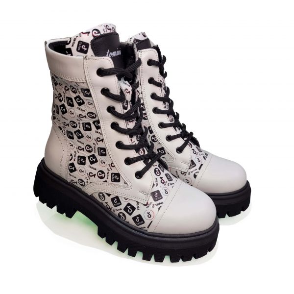 Ботинки Tomini белые с принтом TikTok 0625