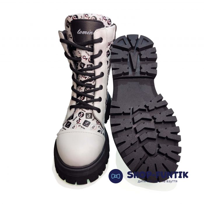 Ботинки Tomini белые с принтом TikTok 0625