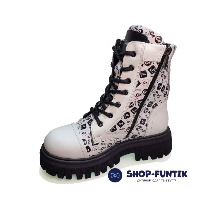 Ботинки Tomini белые с принтом TikTok 0625