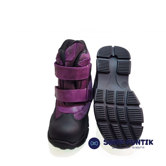 Ботинки  Minicolor фиолетовые на двух липучках 2591-9