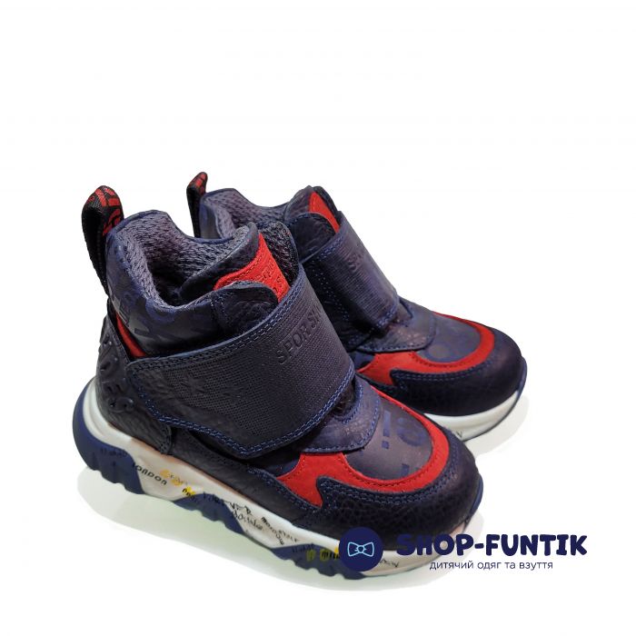 Ботинки Panda темно-синие на широкой липучке 13.0020.2