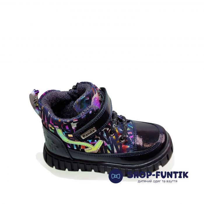 Ботинки Panda cиние с цветным принтом 13.0023.11