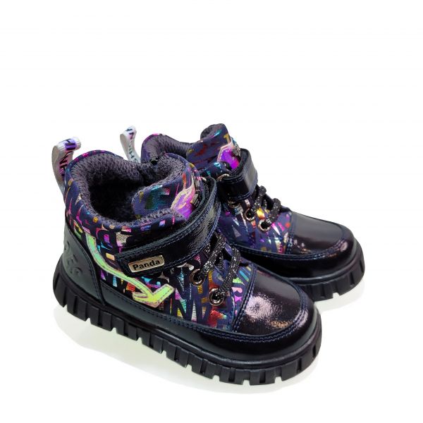 Ботинки Panda cиние с цветным принтом 13.0023.11