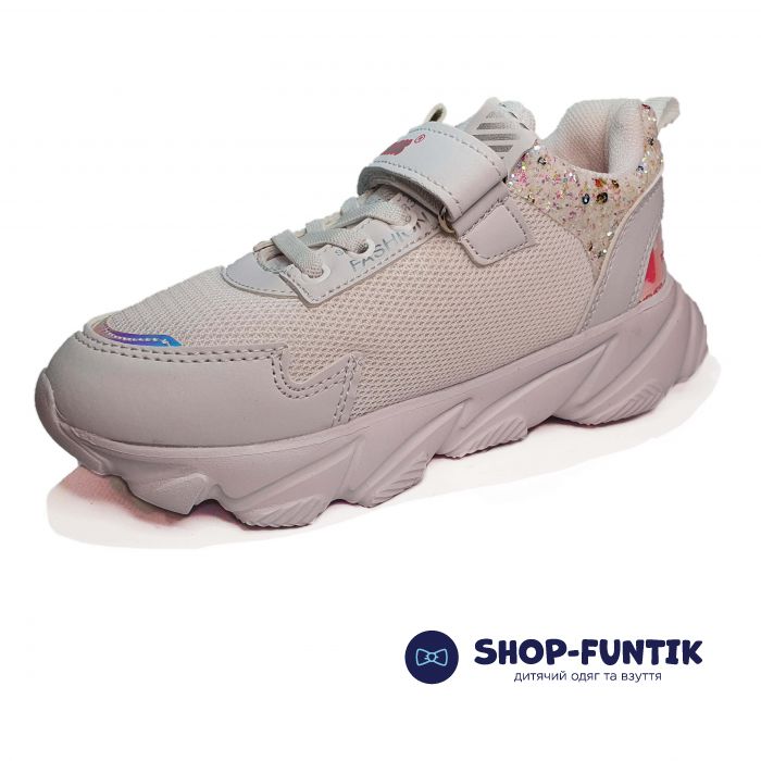 Кроссовки  Promax белые со стразами 1651-05