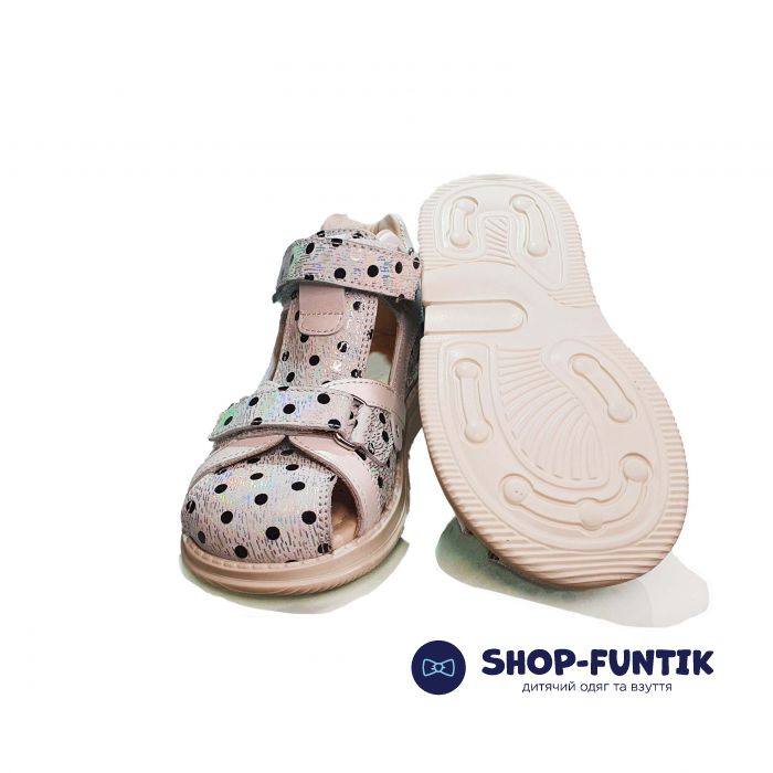 Сандалии Minimen белые с черными точками 2366-13-22А-03