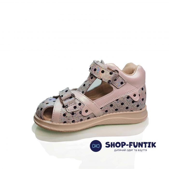 Сандалии Minimen белые с черными точками 2366-13-22А-03