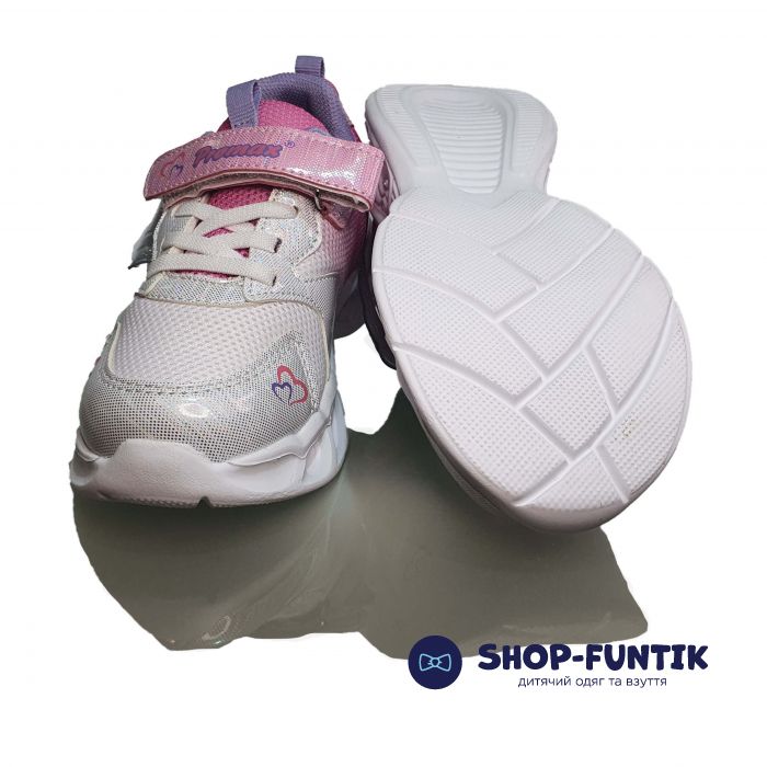 Кроссовки  Promax бело-розовые светящиеся 1771-07