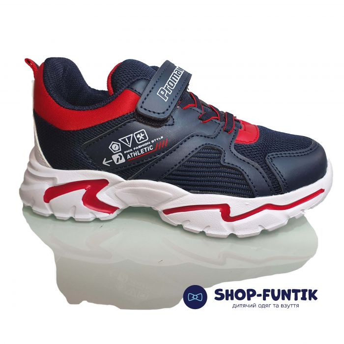 Кроссовки  Promax синие с красными элементами 1764-09