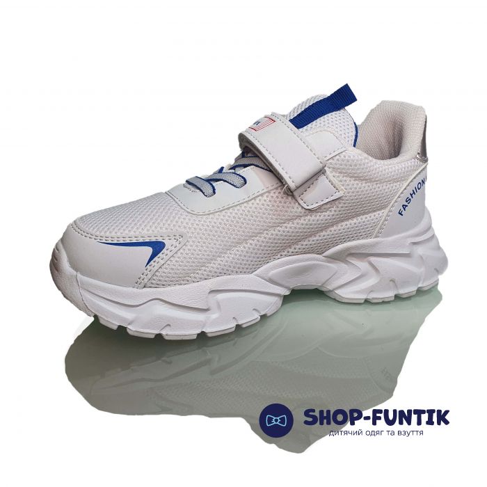 Кроссовки  Promax белые с голубыми элеиентами 1764-09