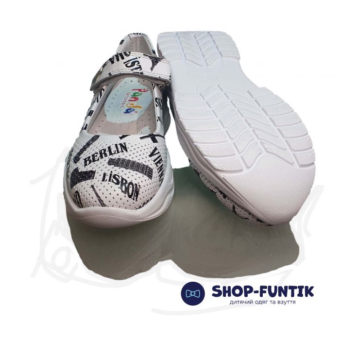 Туфли Panda белые с принтом 003.0010.422