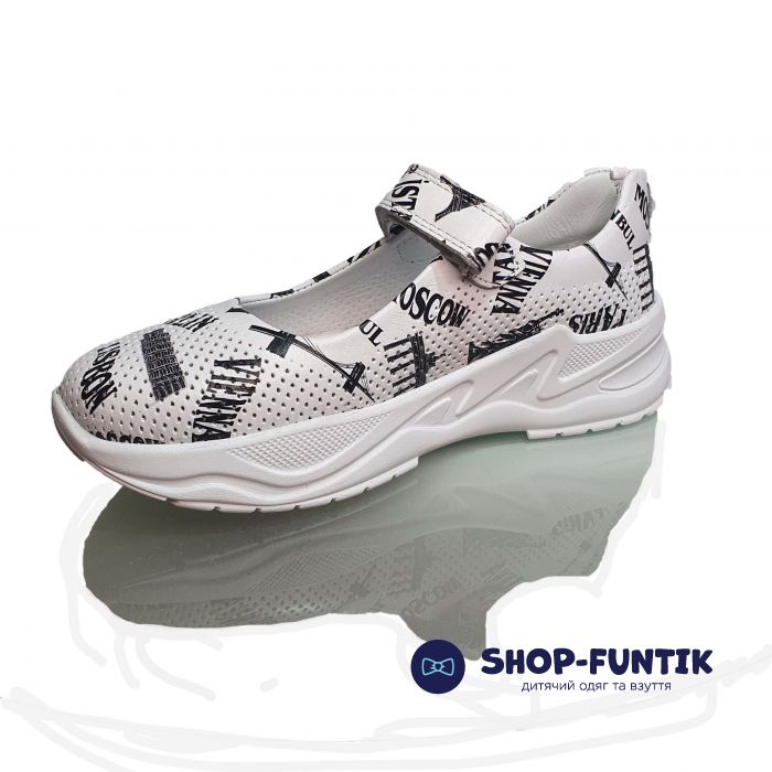 Туфли Panda белые с принтом 003.0010.422