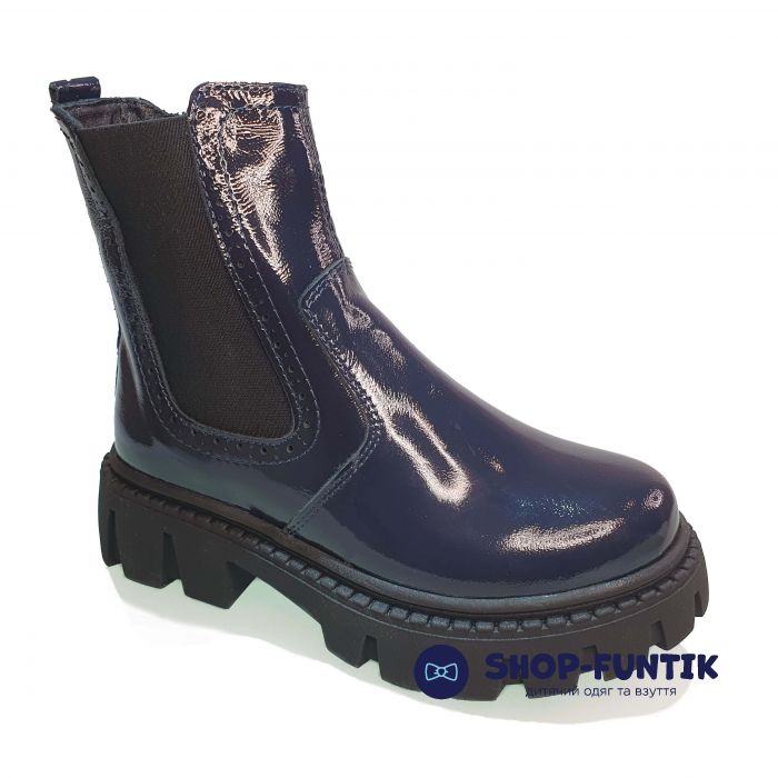 Ботинок Djoy темно-синие лакированные 001-500