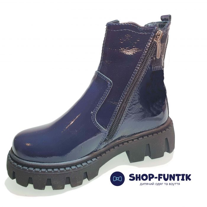 Ботинок Djoy темно-синие лакированные 001-500