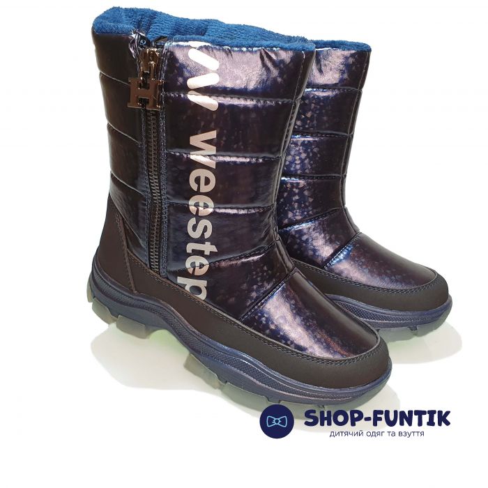 Сапоги-дутики Weestep темно-сине 8575