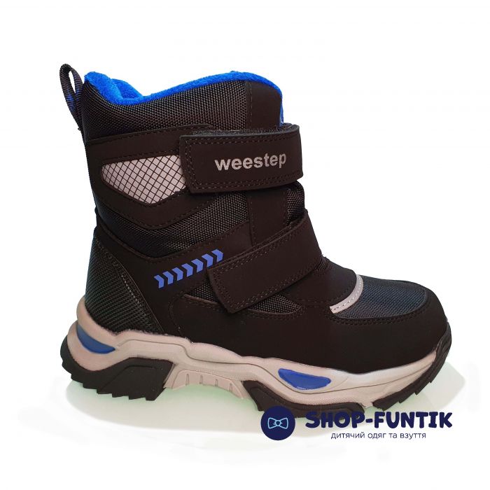 Ботинки Weestep черные с серыми вставками 8145