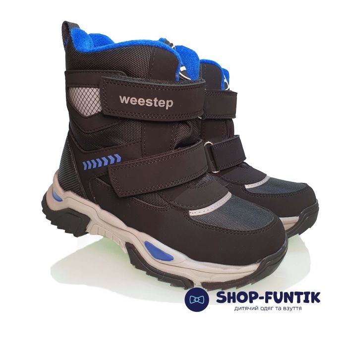 Ботинки Weestep черные с серыми вставками 8145
