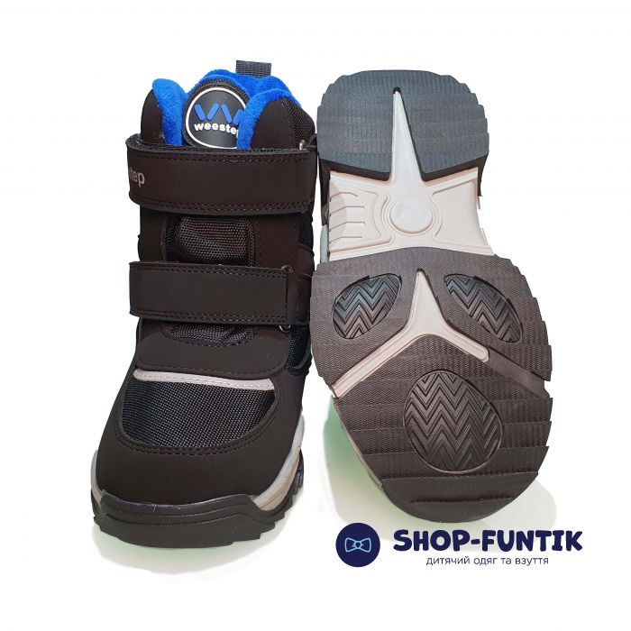 Ботинки Weestep черные с серыми вставками 8145