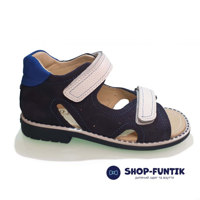 Сандалии Djoy темно-синие с двумя липучками 312-503