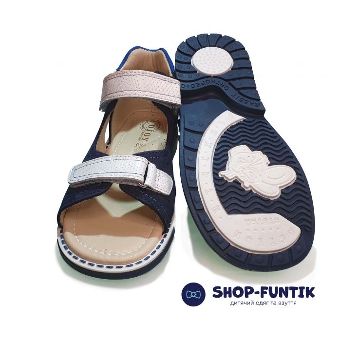 Сандалии Djoy темно-синие с двумя липучками 312-503