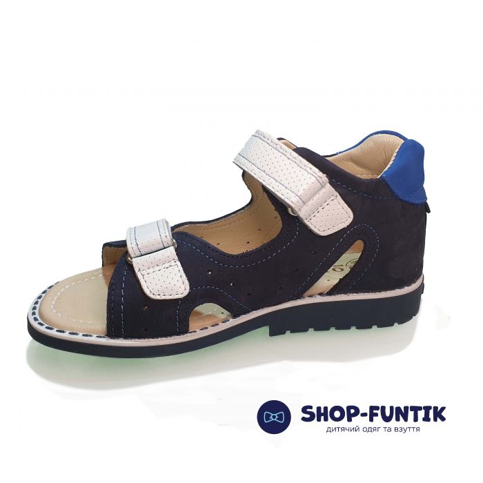 Сандалии Djoy темно-синие с двумя липучками 312-503
