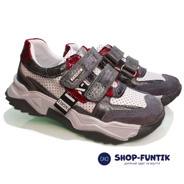 Кроссовки Panda белые с серыми вставками 013.0035 P 4